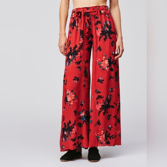 Free People Pants - Free People Moonlight Garden Floral Bohemian Palazzo pants size S